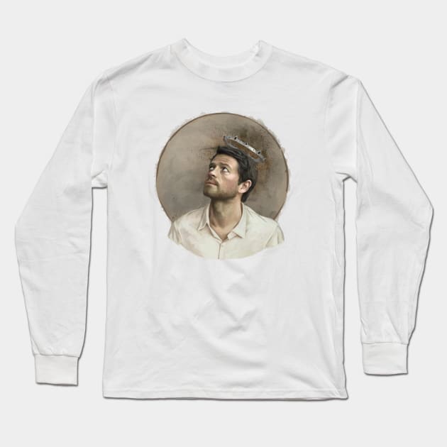 Castiel. White Long Sleeve T-Shirt by Armellin